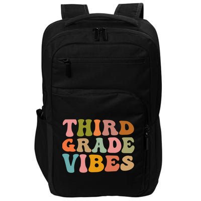 Retro Groovy Third Grade Vibes 3Rd Grade First Day Of School Gift Impact Tech Backpack