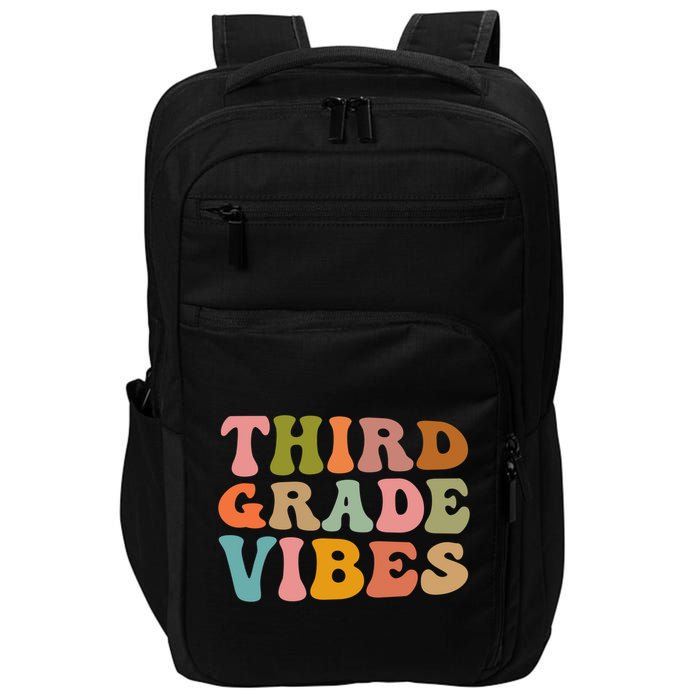 Retro Groovy Third Grade Vibes 3Rd Grade First Day Of School Gift Impact Tech Backpack