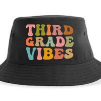 Retro Groovy Third Grade Vibes 3Rd Grade First Day Of School Gift Sustainable Bucket Hat
