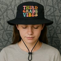 Retro Groovy Third Grade Vibes 3Rd Grade First Day Of School Gift Bucket Hat
