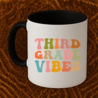 Retro Groovy Third Grade Vibes 3Rd Grade First Day Of School Gift Mug