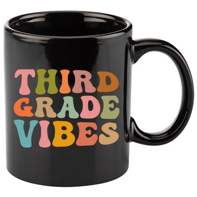 Retro Groovy Third Grade Vibes 3Rd Grade First Day Of School Gift 11oz C Handle Ceramic Mug