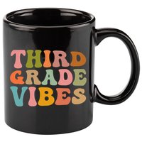 Retro Groovy Third Grade Vibes 3Rd Grade First Day Of School Gift 11oz C Handle Ceramic Mug