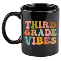 Retro Groovy Third Grade Vibes 3Rd Grade First Day Of School Gift 11oz C Handle Ceramic Mug