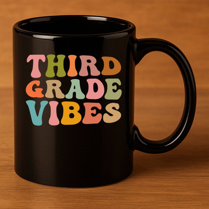 Retro Groovy Third Grade Vibes 3Rd Grade First Day Of School Gift 11oz C Handle Ceramic Mug
