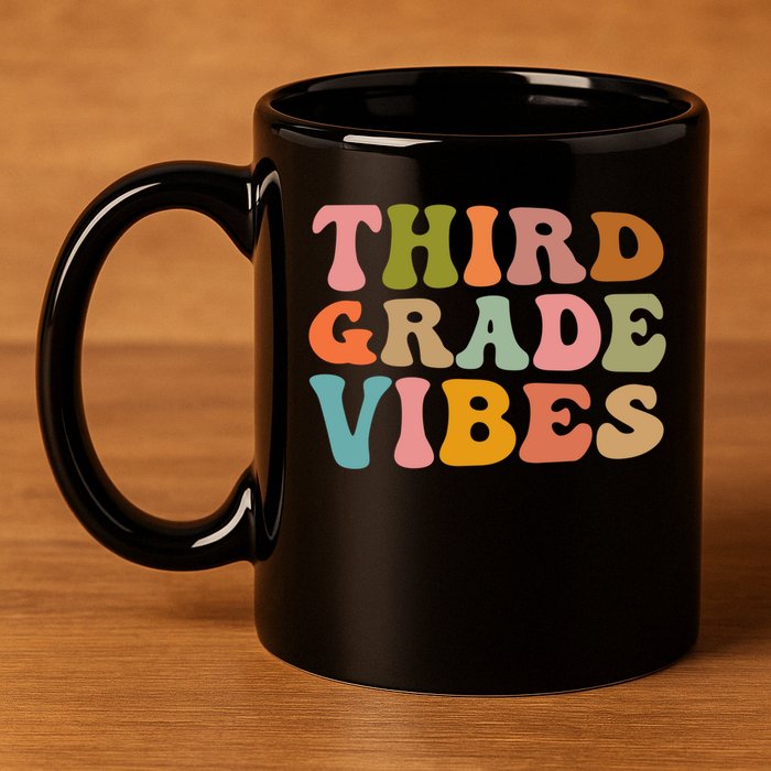 Retro Groovy Third Grade Vibes 3Rd Grade First Day Of School Gift 11oz C Handle Ceramic Mug