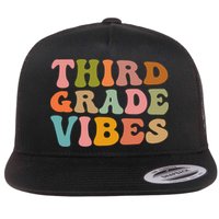 Retro Groovy Third Grade Vibes 3Rd Grade First Day Of School Gift Flatbill Hat