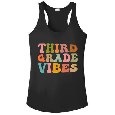 Retro Groovy Third Grade Vibes 3Rd Grade First Day Of School Gift Ladies PosiCharge Competitor Racerback Tank