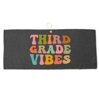 Retro Groovy Third Grade Vibes 3Rd Grade First Day Of School Gift Large Microfiber Waffle Golf Towel