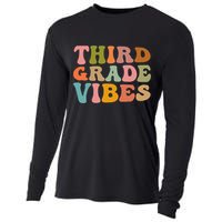 Retro Groovy Third Grade Vibes 3Rd Grade First Day Of School Gift Cooling Performance Long Sleeve Crew