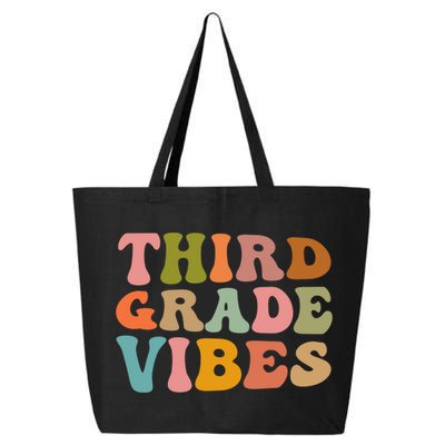 Retro Groovy Third Grade Vibes 3Rd Grade First Day Of School Gift 25L Jumbo Tote