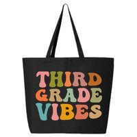 Retro Groovy Third Grade Vibes 3Rd Grade First Day Of School Gift 25L Jumbo Tote