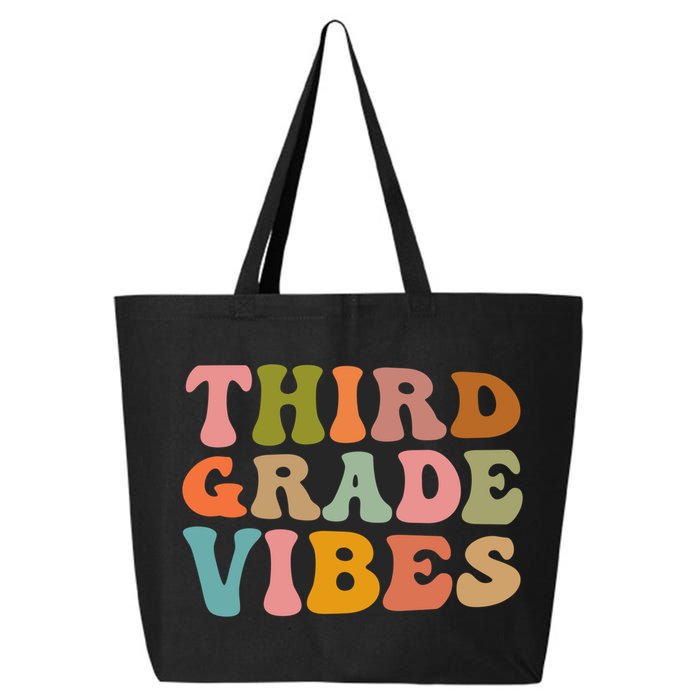 Retro Groovy Third Grade Vibes 3Rd Grade First Day Of School Gift 25L Jumbo Tote
