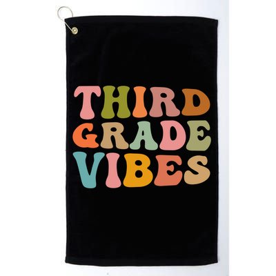 Retro Groovy Third Grade Vibes 3Rd Grade First Day Of School Gift Golf Towel