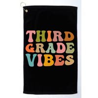 Retro Groovy Third Grade Vibes 3Rd Grade First Day Of School Gift Golf Towel