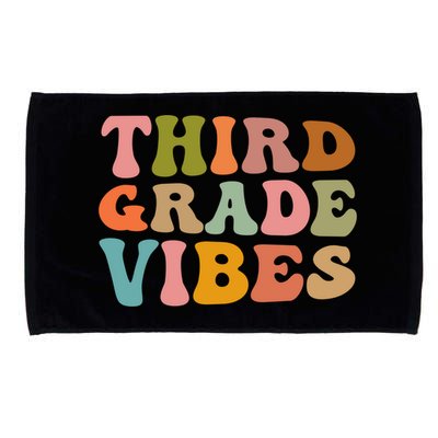 Retro Groovy Third Grade Vibes 3Rd Grade First Day Of School Gift Microfiber Hand Towel