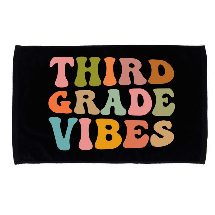 Retro Groovy Third Grade Vibes 3Rd Grade First Day Of School Gift Microfiber Hand Towel