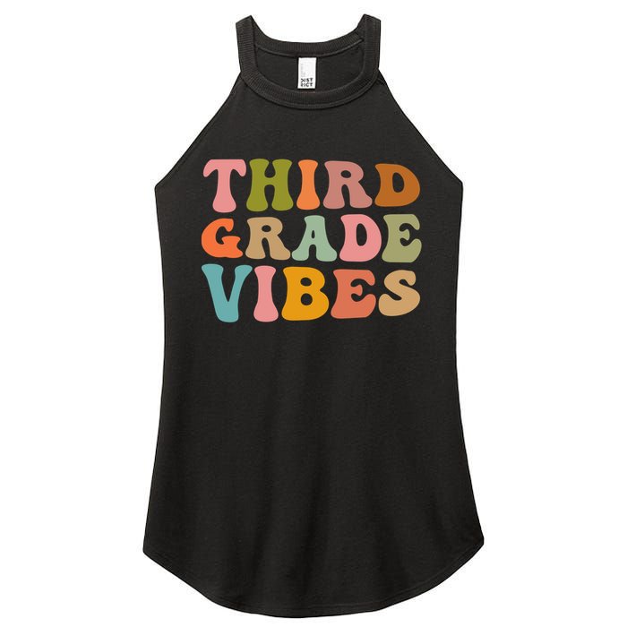 Retro Groovy Third Grade Vibes 3Rd Grade First Day Of School Gift Women's Perfect Tri Rocker Tank