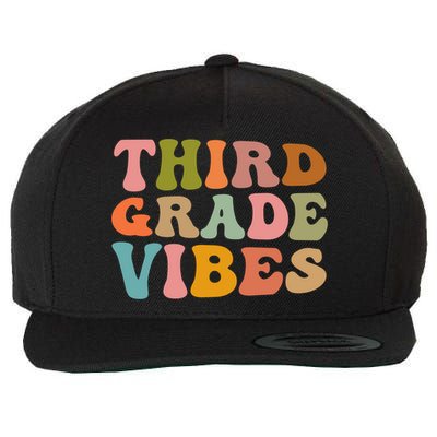 Retro Groovy Third Grade Vibes 3Rd Grade First Day Of School Gift Wool Snapback Cap