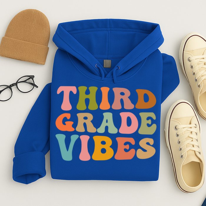 Retro Groovy Third Grade Vibes 3Rd Grade First Day Of School Gift Hoodie