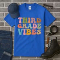 Retro Groovy Third Grade Vibes 3Rd Grade First Day Of School Gift Tall T-Shirt