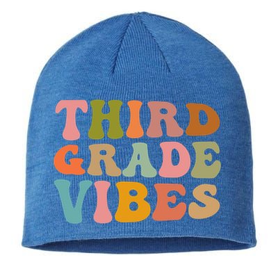 Retro Groovy Third Grade Vibes 3Rd Grade First Day Of School Gift Sustainable Beanie