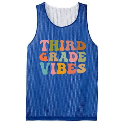 Retro Groovy Third Grade Vibes 3Rd Grade First Day Of School Gift Mesh Reversible Basketball Jersey Tank