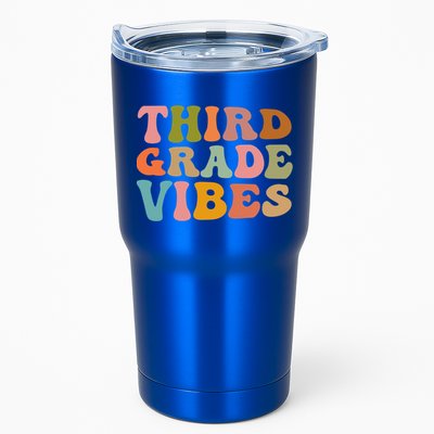 Retro Groovy Third Grade Vibes 3Rd Grade First Day Of School Gift Tumbler