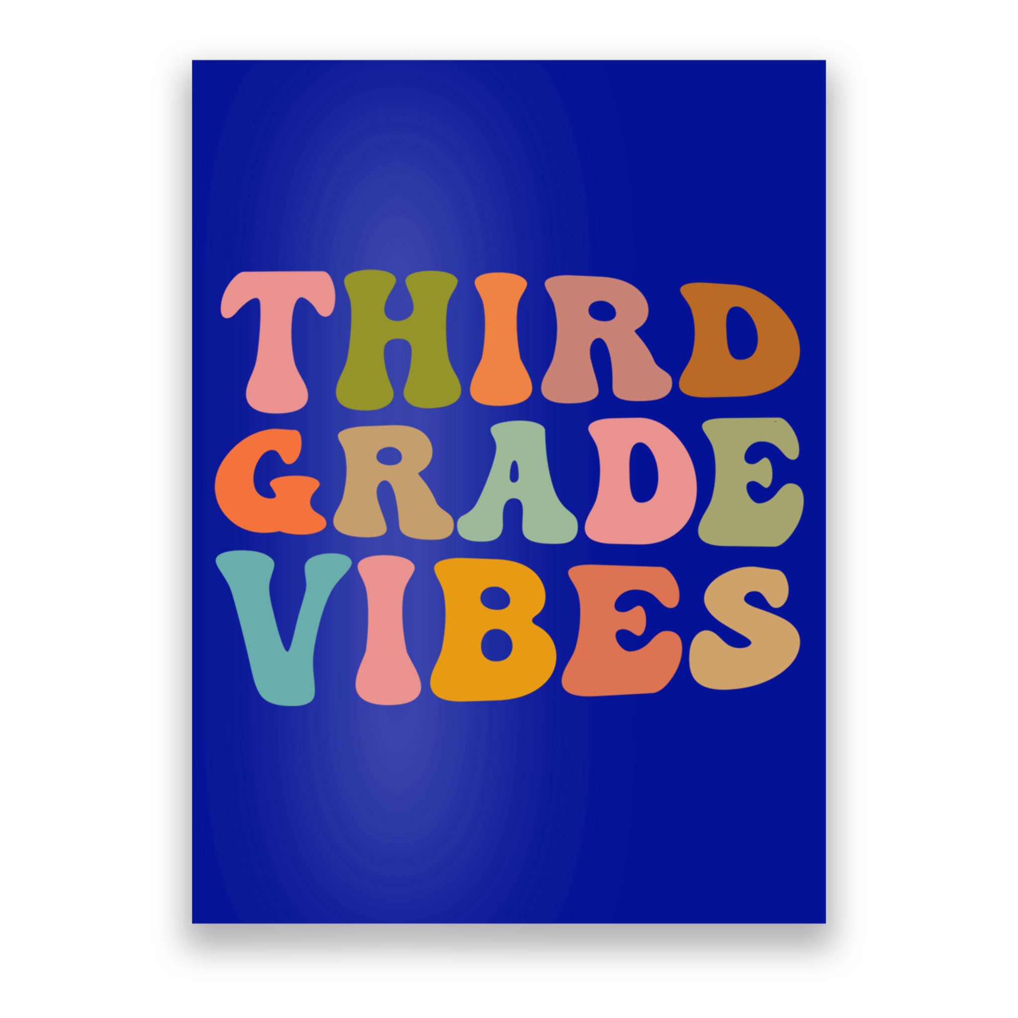 Retro Groovy Third Grade Vibes 3Rd Grade First Day Of School Gift Poster