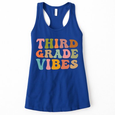 Retro Groovy Third Grade Vibes 3Rd Grade First Day Of School Gift Womens Tank Top