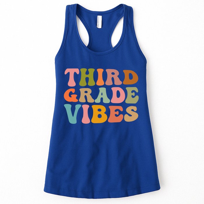 Retro Groovy Third Grade Vibes 3Rd Grade First Day Of School Gift Womens Tank Top