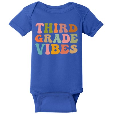 Retro Groovy Third Grade Vibes 3Rd Grade First Day Of School Gift Baby Bodysuit