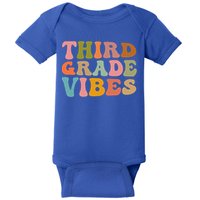 Retro Groovy Third Grade Vibes 3Rd Grade First Day Of School Gift Baby Bodysuit