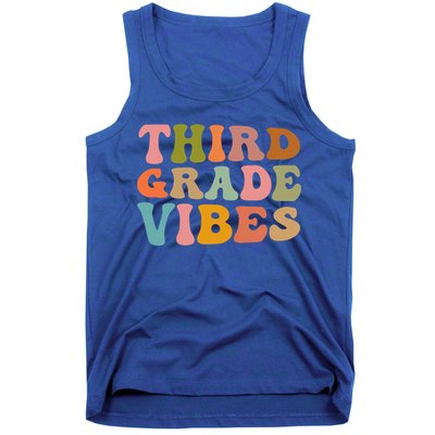 Retro Groovy Third Grade Vibes 3Rd Grade First Day Of School Gift Tank Top