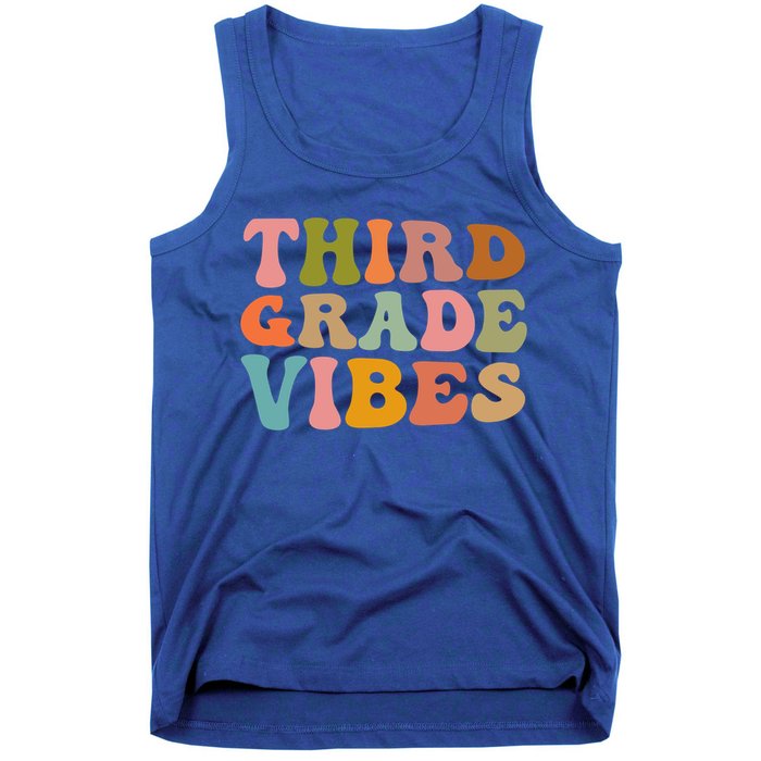 Retro Groovy Third Grade Vibes 3Rd Grade First Day Of School Gift Tank Top