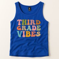 Retro Groovy Third Grade Vibes 3Rd Grade First Day Of School Gift Tank Top