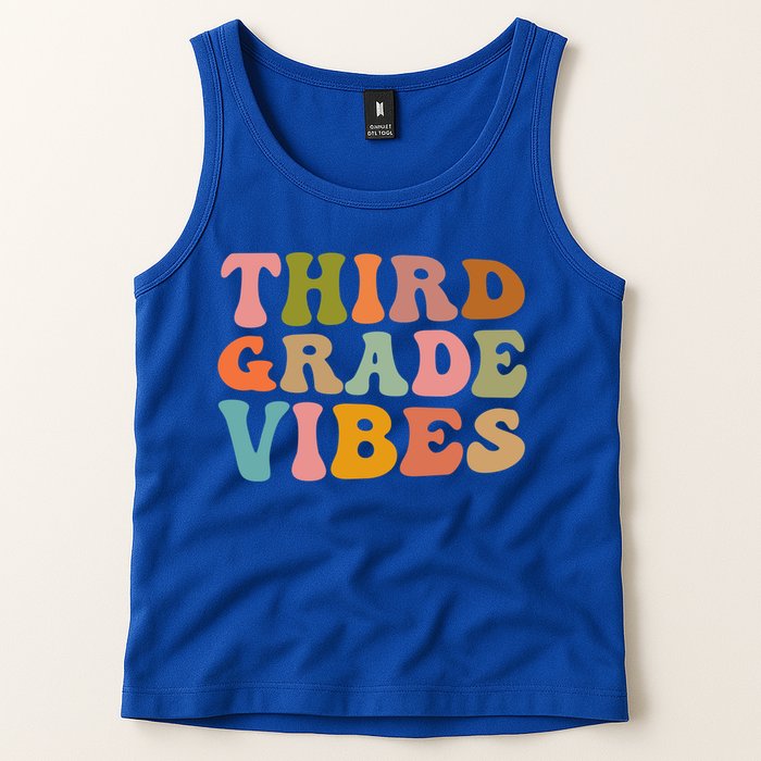 Retro Groovy Third Grade Vibes 3Rd Grade First Day Of School Gift Tank Top