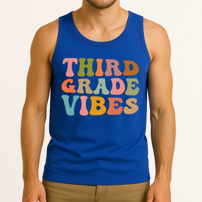 Retro Groovy Third Grade Vibes 3Rd Grade First Day Of School Gift Tank Top