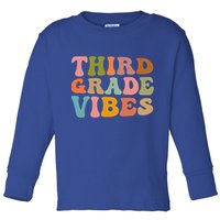 Retro Groovy Third Grade Vibes 3Rd Grade First Day Of School Gift Toddler Long Sleeve Shirt
