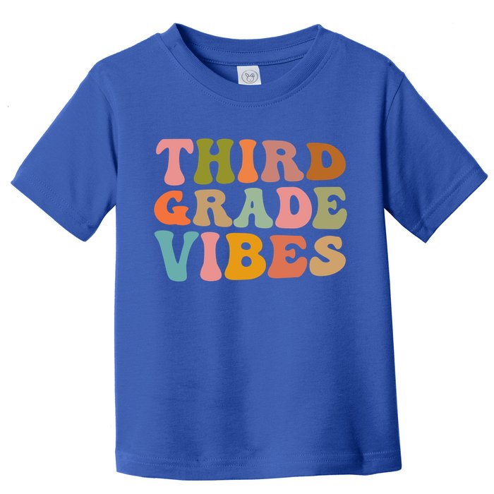 Retro Groovy Third Grade Vibes 3Rd Grade First Day Of School Gift Toddler T-Shirt