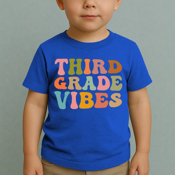 Retro Groovy Third Grade Vibes 3Rd Grade First Day Of School Gift Toddler T-Shirt