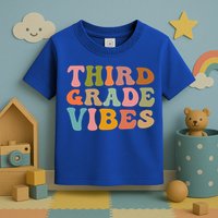 Retro Groovy Third Grade Vibes 3Rd Grade First Day Of School Gift Toddler T-Shirt