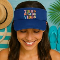 Retro Groovy Third Grade Vibes 3Rd Grade First Day Of School Gift Visor