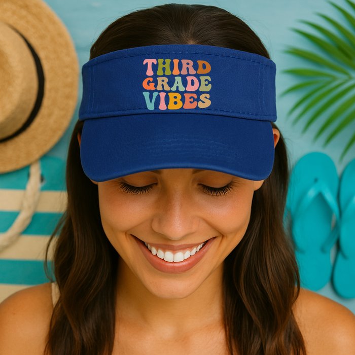 Retro Groovy Third Grade Vibes 3Rd Grade First Day Of School Gift Visor