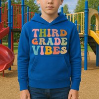 Retro Groovy Third Grade Vibes 3Rd Grade First Day Of School Gift Kids Hoodie