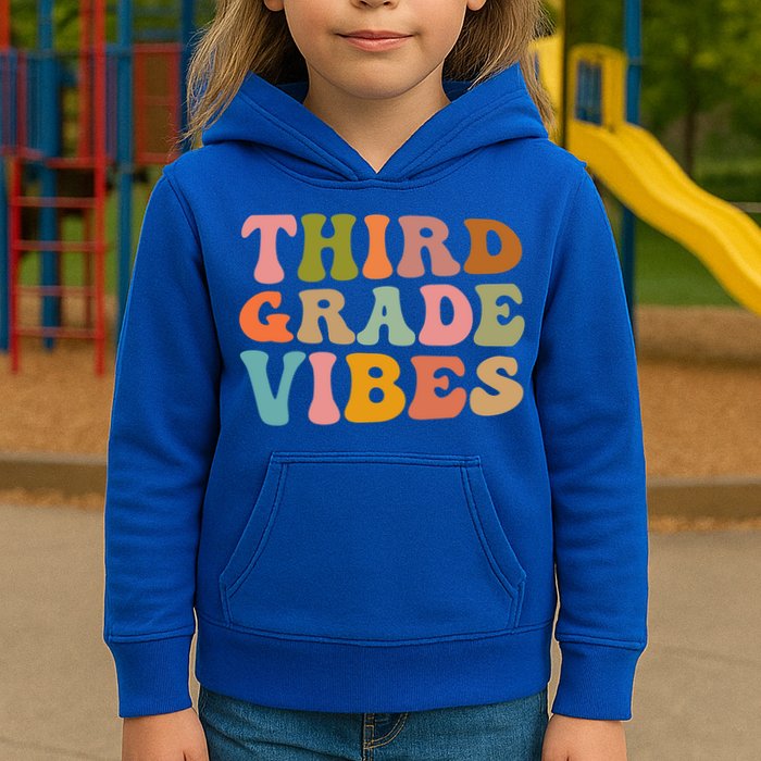 Retro Groovy Third Grade Vibes 3Rd Grade First Day Of School Gift Kids Hoodie