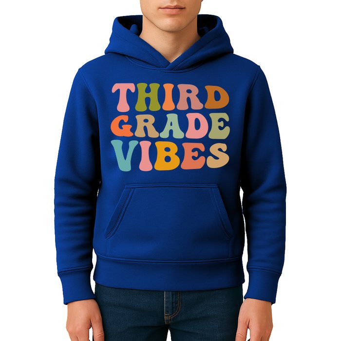 Retro Groovy Third Grade Vibes 3Rd Grade First Day Of School Gift Kids Hoodie