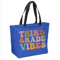 Retro Groovy Third Grade Vibes 3Rd Grade First Day Of School Gift Zip Tote Bag