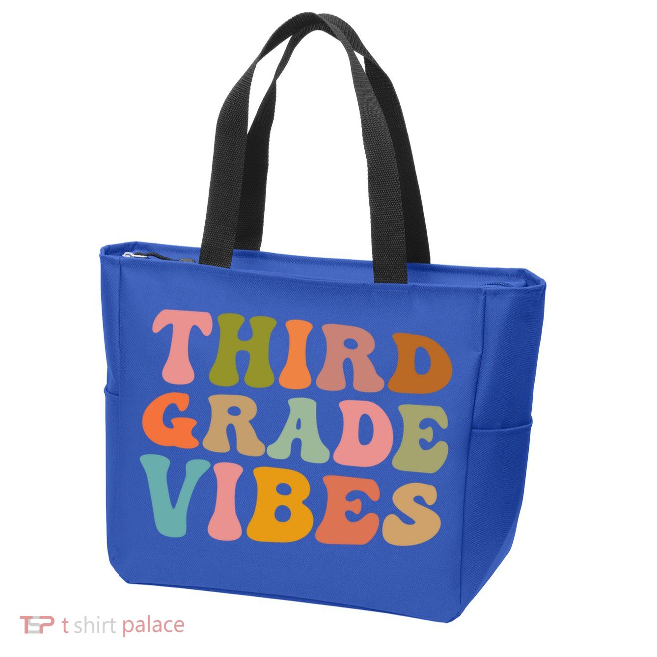 Retro Groovy Third Grade Vibes 3Rd Grade First Day Of School Gift Zip Tote Bag