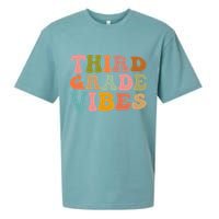 Retro Groovy Third Grade Vibes 3Rd Grade First Day Of School Gift Sueded Cloud Jersey T-Shirt